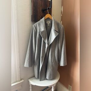 LL Bean Women's Gray Wool/Cashmere Blend Coat
